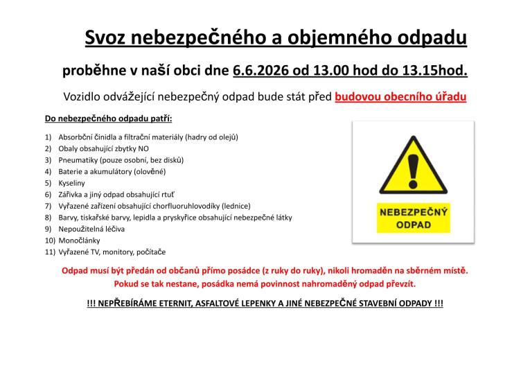 Svoz nebezpečného odpadu