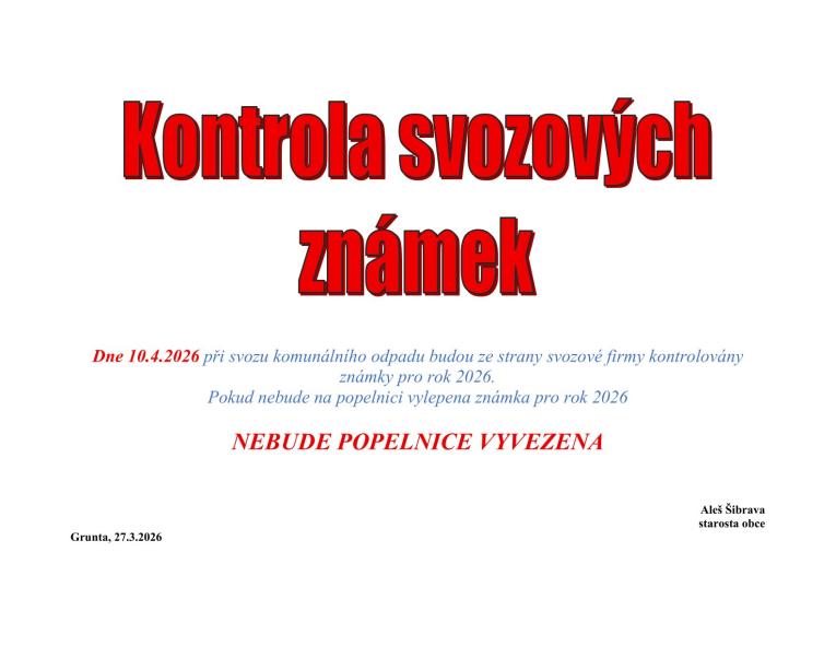 Kontrola svozových známek